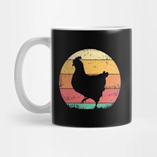 Retro Vintage Sunset Standing Chicken Mug